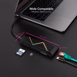 Nanocable 10.16.0801 station d'accueil Avec fil USB 3.2 Gen 1 (3.1 Gen 1) Type-C Noir