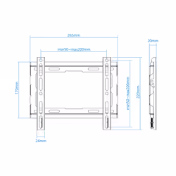 TooQ LP1043F-B support pour téléviseur 43" Noir