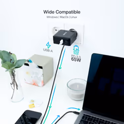 TooQ TQLC-USBC65PD adaptateur de puissance & onduleur Intérieure 65 W Noir - Vue supplémentaire 4