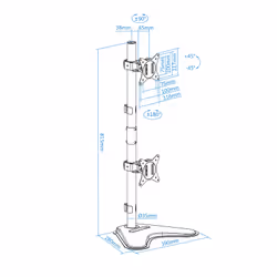 TooQ DB1703TNV-B support d'écran plat pour bureau 32" Noir