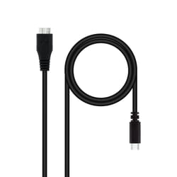 Nanocable 10.01.1201-BK câble USB 1 m USB 3.2 Gen 1 (3.1 Gen 1) USB C Micro-USB B Noir