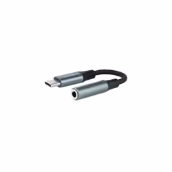 Nanocable 10.24.1204, 3,5 mm, Femelle, USB C, Mâle, 0,11 m, Noir, Gris