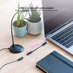 Nanocable 10.24.1205 câble audio 0,11 m 3,5 mm USB Type-C Noir