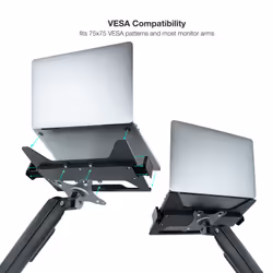 TooQ TQLH1117-B Support de livres Bras de support pour Notebook Noir 17.3"