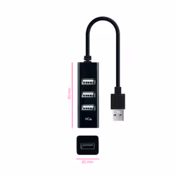 Nanocable 10.16.4404 hub & concentrateur USB 2.0 Noir