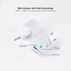 TooQ TQWC-GANQCPD30WT chargeur d'appareils mobiles Universel Blanc Secteur Charge rapide Intérieure