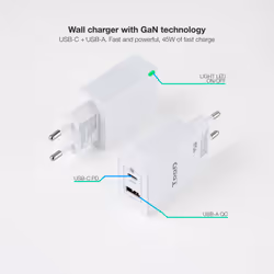 TooQ TQWC-GANQCPD45WT chargeur d'appareils mobiles Universel Blanc Secteur Charge rapide Intérieure