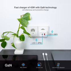 TooQ TQWC-GANQCPD45WT chargeur d'appareils mobiles Universel Blanc Secteur Charge rapide Intérieure - Vue supplémentaire 5