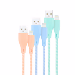 Nanocable 10.10.0401-CO1, 1 m, Lightning, USB A, Mâle, Mâle, Bleu, Vert, Rose