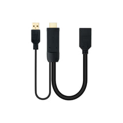 Nanocable 10.16.0205 câble vidéo et adaptateur 0,2 m HDMI + USB Type-A DisplayPort Noir