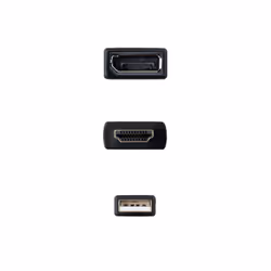 Nanocable 10.16.0205 câble vidéo et adaptateur 0,2 m HDMI + USB Type-A DisplayPort Noir