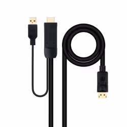 Nanocable 10.15.4352, 1,8 m, HDMI + USB Type-A, DisplayPort, Mâle, Mâle, Droit