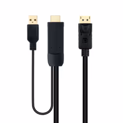 Nanocable 10.15.4352 câble vidéo et adaptateur 1,8 m HDMI + USB Type-A DisplayPort Noir