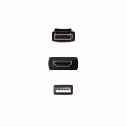 Nanocable 10.15.4352 câble vidéo et adaptateur 1,8 m HDMI + USB Type-A DisplayPort Noir