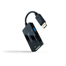 Nanocable 10.16.3301-ALL câble vidéo et adaptateur 0,2 m DisplayPort DVI-D + VGA (D-Sub) + HDMI Noir