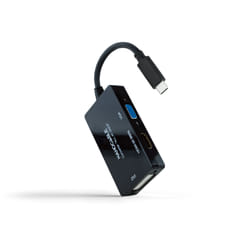 Nanocable 10.16.4301-ALL câble vidéo et adaptateur 0,2 m USB Type-C DVI-D + VGA (D-Sub) + HDMI Noir