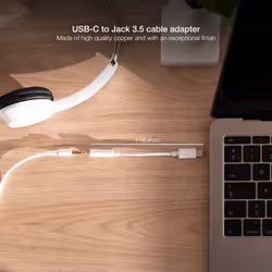 Nanocable 10.24.1205-W câble audio 0,11 m 3,5mm USB Type-C Blanc