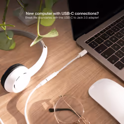 Nanocable 10.24.1205-W câble audio 0,11 m 3,5mm USB Type-C Blanc - Vue supplémentaire 4