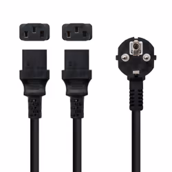Nanocable 10.22.0100 câble électrique Noir 1,8 m Prise d'alimentation type F Coupleur 2 x C13