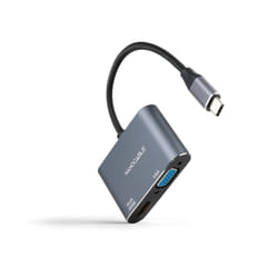 Nanocable 10.16.4303 câble vidéo et adaptateur 0,15 m DisplayPort + Mini DisplayPort + USB Type-C HDMI + VGA (D-Sub) Gris