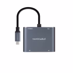 Nanocable 10.16.4305 câble vidéo et adaptateur 0,15 m USB Type-C Gris