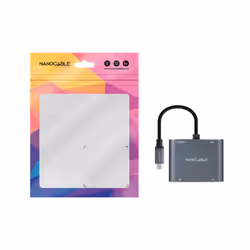 Nanocable 10.16.4305 câble vidéo et adaptateur 0,15 m USB Type-C Gris