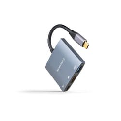 Nanocable 10.16.4306 câble vidéo et adaptateur 0,15 m USB Type-C USB Type-C + USB Type-A + HDMI Gris