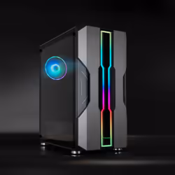 TooQ Nightcity Midi Tower Noir, Argent