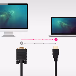 Nanocable 10.15.4348 câble vidéo et adaptateur 1,8 m HDMI Type A (Standard) VGA (D-Sub) Noir - Vue supplémentaire 4