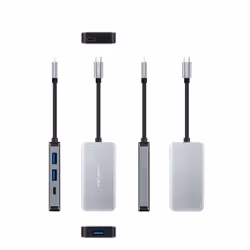 Nanocable 10.16.1005 hub & concentrateur USB 3.2 Gen 1 (3.1 Gen 1) Type-C 5000 Mbit/s Gris