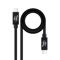Nanocable 10.01.5001 câble USB 1 m USB4 Gen 3x2 USB C Noir
