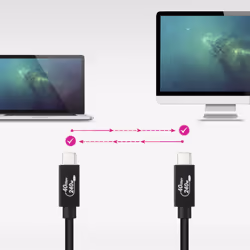 Nanocable 10.01.5001 câble USB 1 m USB4 Gen 3x2 USB C Noir