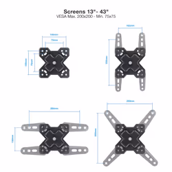 TooQ LP1345TN-B support pour téléviseur 43" Noir