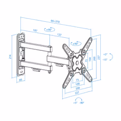 TooQ LP1345TN-B support pour téléviseur 43" Noir - Vue supplémentaire 8