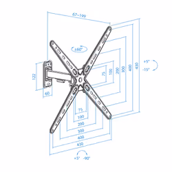 TooQ LP1355TN-B support pour téléviseur 55" Noir - Vue supplémentaire 8