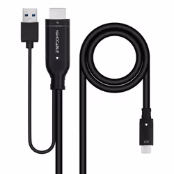 Nanocable 10.15.4354, 1,8 m, HDMI + USB Type-A, USB Type-C, Mâle, Mâle, Droit