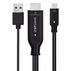 Nanocable 10.15.4354 câble vidéo et adaptateur 1,8 m HDMI + USB Type-A USB Type-C Noir