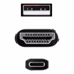 Nanocable 10.15.4354 câble vidéo et adaptateur 1,8 m HDMI + USB Type-A USB Type-C Noir