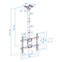 TooQ LPCE1175TSLI-B support pour téléviseur 75" Noir - Vue supplémentaire 8