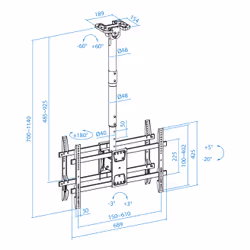 TooQ LPCE2286TSLI-B support pour téléviseur 2,18 m (86") Noir - Vue supplémentaire 7