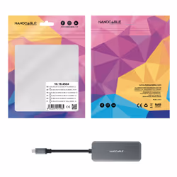 Nanocable 10.16.4504 hub & concentrateur USB 3.2 Gen 1 (3.1 Gen 1) Type-C 5000 Mbit/s Gris