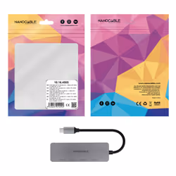 Nanocable 10.16.4505 hub & concentrateur USB 3.2 Gen 1 (3.1 Gen 1) Type-C 5000 Mbit/s Gris