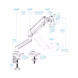 TooQ DB1334TNR-B support d'écran plat pour bureau 86,4 cm (34") Noir - Vue supplémentaire 5