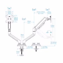 TooQ DB1434TNR-B support d'écran plat pour bureau 86,4 cm (34") Noir - Vue supplémentaire 3