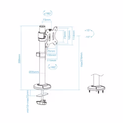 TooQ DB1131TN-B support d'écran plat pour bureau 81,3 cm (32") Noir - Vue supplémentaire 8