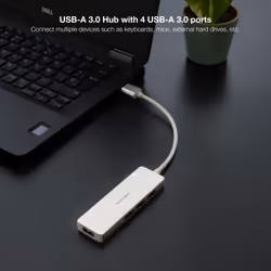 Nanocable 10.16.4602 station d'accueil Avec fil USB 3.2 Gen 1 (3.1 Gen 1) Type-A Argent - Vue supplémentaire 3