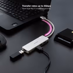 Nanocable 10.16.4602 station d'accueil Avec fil USB 3.2 Gen 1 (3.1 Gen 1) Type-A Argent - Vue supplémentaire 4
