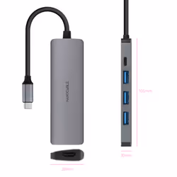 Nanocable 10.16.4605 station d'accueil Avec fil USB 3.2 Gen 1 (3.1 Gen 1) Type-C Gris