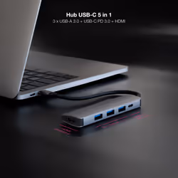 Nanocable 10.16.4605 station d'accueil Avec fil USB 3.2 Gen 1 (3.1 Gen 1) Type-C Gris