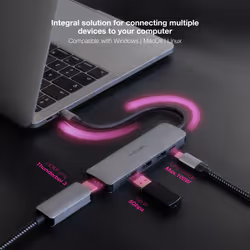 Nanocable 10.16.4605 station d'accueil Avec fil USB 3.2 Gen 1 (3.1 Gen 1) Type-C Gris - Vue supplémentaire 4